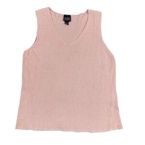 Eileen Fisher Women's Petite M Pink Sleeveless KnitTop Career, Casual
